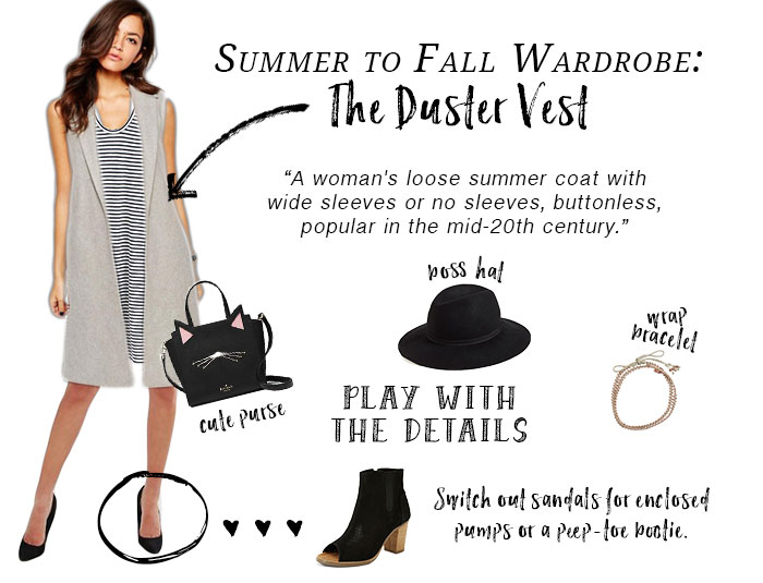 Transitioning Your Denim Skirt Through Fall with a Duster Cardigan